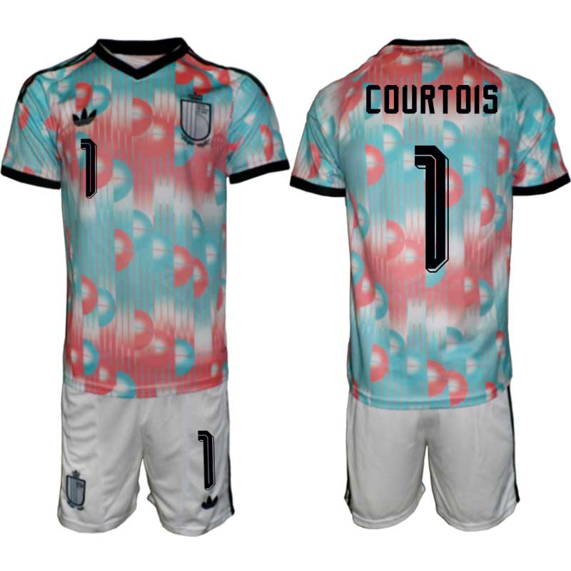 Belgien VM 2026 Bortatröja Herr – Thibaut Courtois #1 Fotbollströja och Shorts Set Belgien VM 2026 Bortatröja Herr – Thibaut Courtois #1 Fotbollströja och Shorts Set