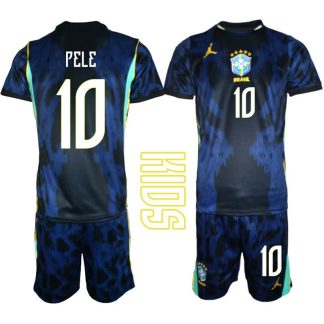 Brasilien Bortaställ VM 2026 Barn – Pelé #10 Fotbollströja