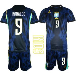 Brasilien Bortaställ VM 2026 Barn – Ronaldo #9 Fotbollströja