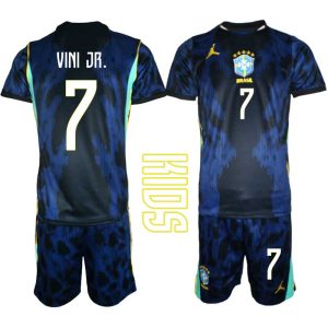 Brasilien Bortaställ VM 2026 Barn – Vinícius Júnior #7 Fotbollströja