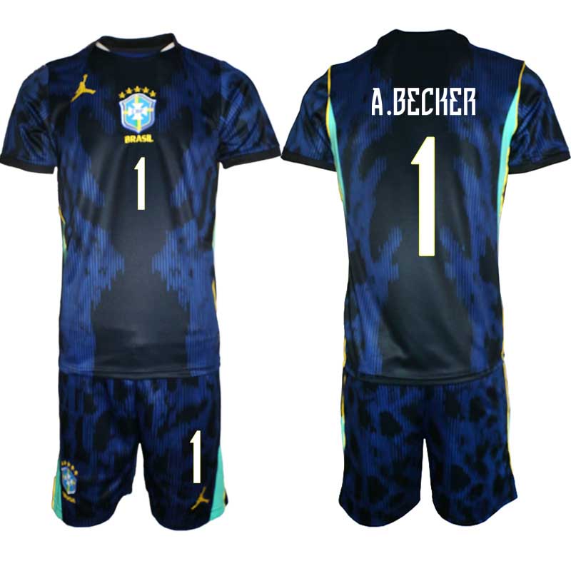 Brasilien Bortaställ VM 2026 Herr – Alisson Becker #1 Fotbollsset Tröja & Shorts 1 Brasilien Bortaställ VM 2026 Herr – Alisson Becker #1 Fotbollsset Tröja & Shorts
