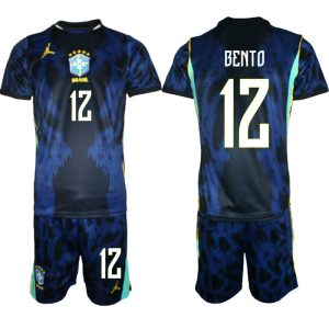 Brasilien Bortaställ VM 2026 Herr – Bento #12 Fotbollsset Tröja & Shorts