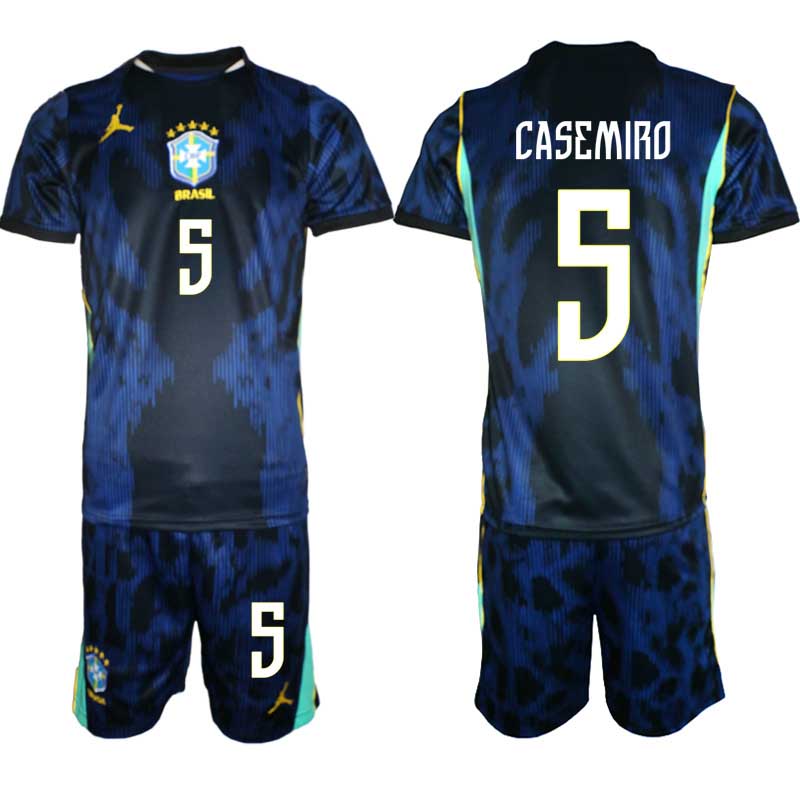 Brasilien Bortaställ VM 2026 Herr – Casemiro #5 Fotbollsset Tröja & Shorts 1 Brasilien Bortaställ VM 2026 Herr – Casemiro #5 Fotbollsset Tröja & Shorts