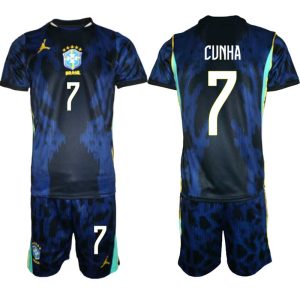 Brasilien Bortaställ VM 2026 Herr – Matheus Cunha #7 Fotbollsset Tröja & Shorts