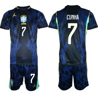 Brasilien Bortaställ VM 2026 Herr – Matheus Cunha #7 Fotbollsset Tröja & Shorts