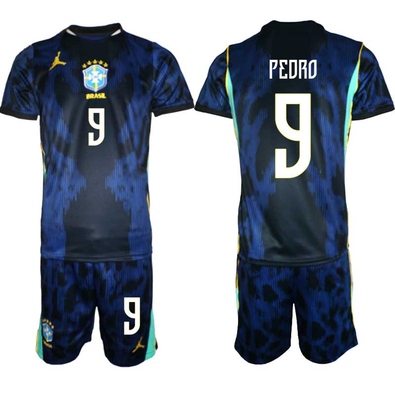 Brasilien Bortaställ VM 2026 Herr – Pedro #9 Fotbollsset Tröja & Shorts 1 Brasilien Bortaställ VM 2026 Herr – Pedro #9 Fotbollsset Tröja & Shorts
