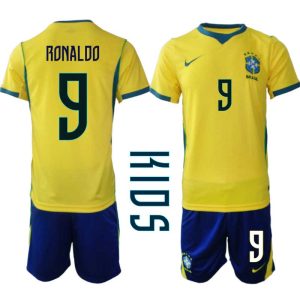Brasilien Hemmaställ VM 2026 Barn – Ronaldo #9 Fotbollströja