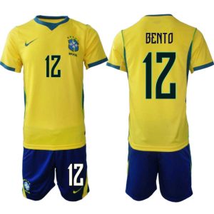 Brasilien Hemmaställ VM 2026 Herr – Bento #12 Fotbollsset Tröja & Shorts
