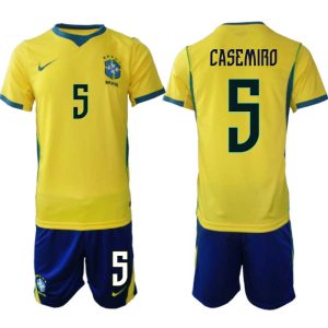 Brasilien Hemmaställ VM 2026 Herr – Casemiro #5 Fotbollsset Tröja & Shorts
