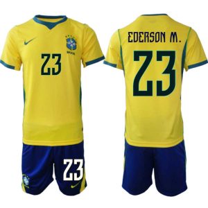 Brasilien Hemmaställ VM 2026 Herr – Ederson Moraes #23 Fotbollsset Tröja & Shorts