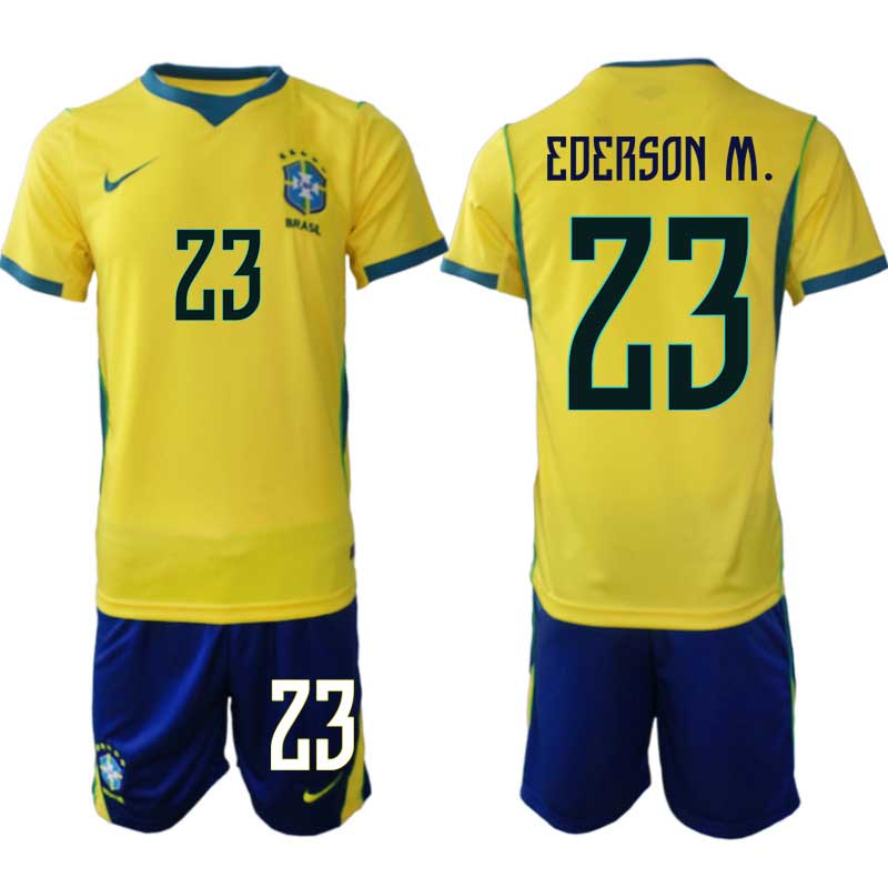 Brasilien Hemmaställ VM 2026 Herr – Ederson Moraes #23 Fotbollsset Tröja & Shorts