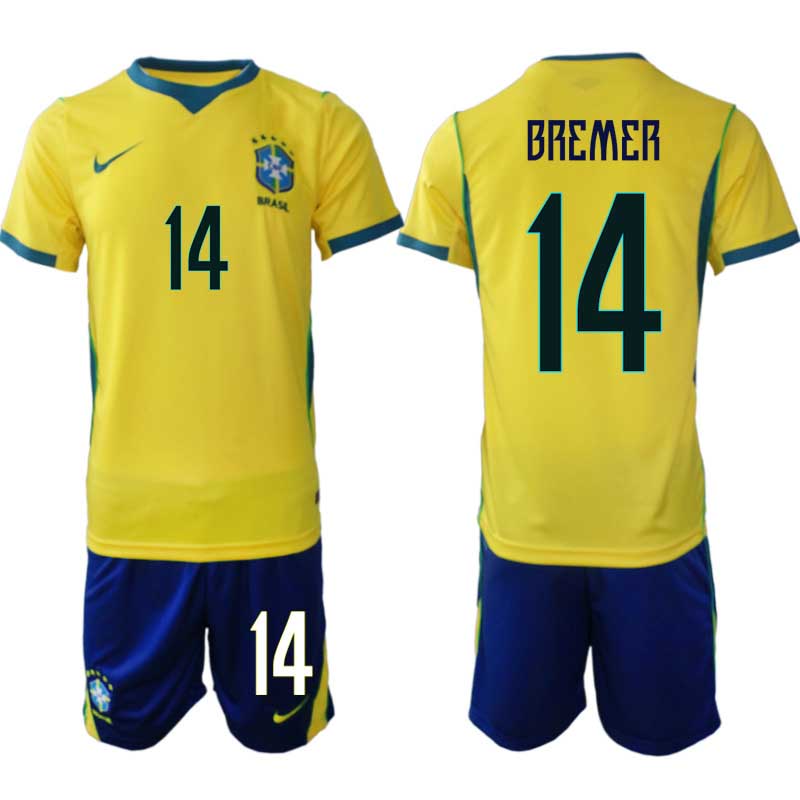 Brasilien Hemmaställ VM 2026 Herr – Gleison Bremer #14 Fotbollsset Tröja & Shorts 1 Brasilien Hemmaställ VM 2026 Herr – Gleison Bremer #14 Fotbollsset Tröja & Shorts