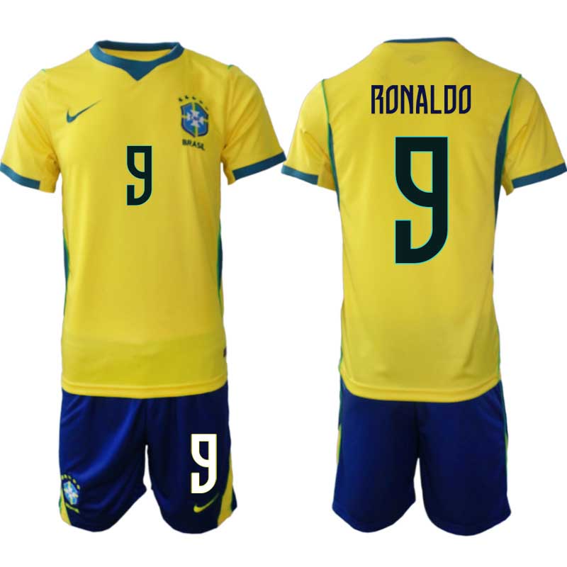 Brasilien Hemmaställ VM 2026 Herr – Ronaldo #9 Fotbollsset Tröja & Shorts 1 Brasilien Hemmaställ VM 2026 Herr – Ronaldo Nazário #9 Fotbollsset Tröja & Shorts