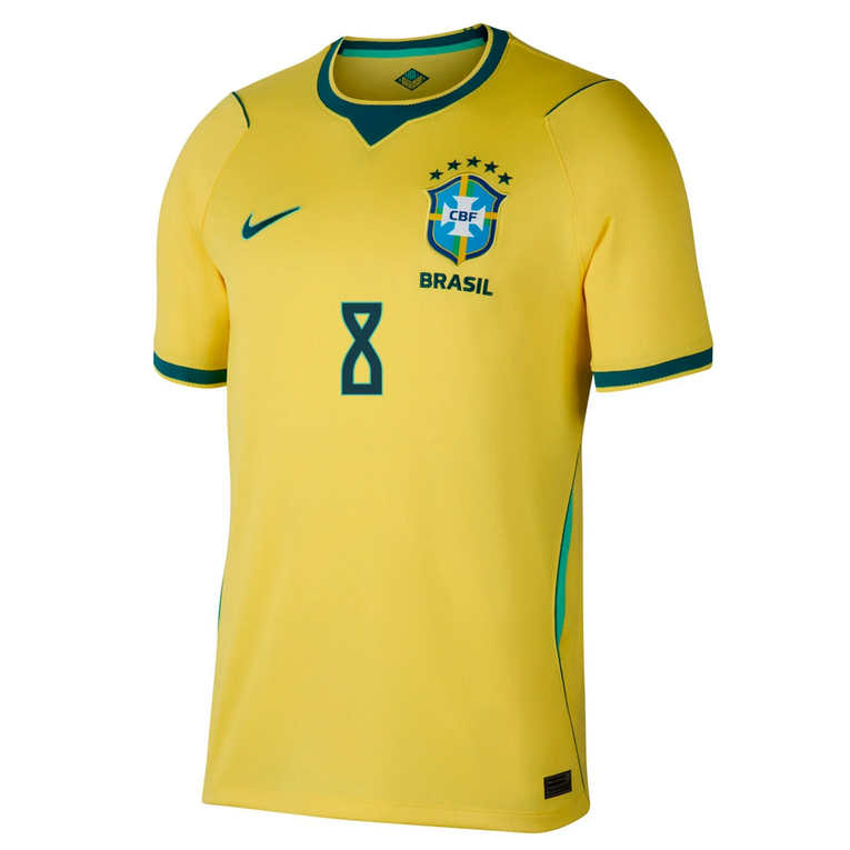 Brasilien Hemmatröja VM 2026 Herr – Bruno Guimarães #8 Fotbollströja