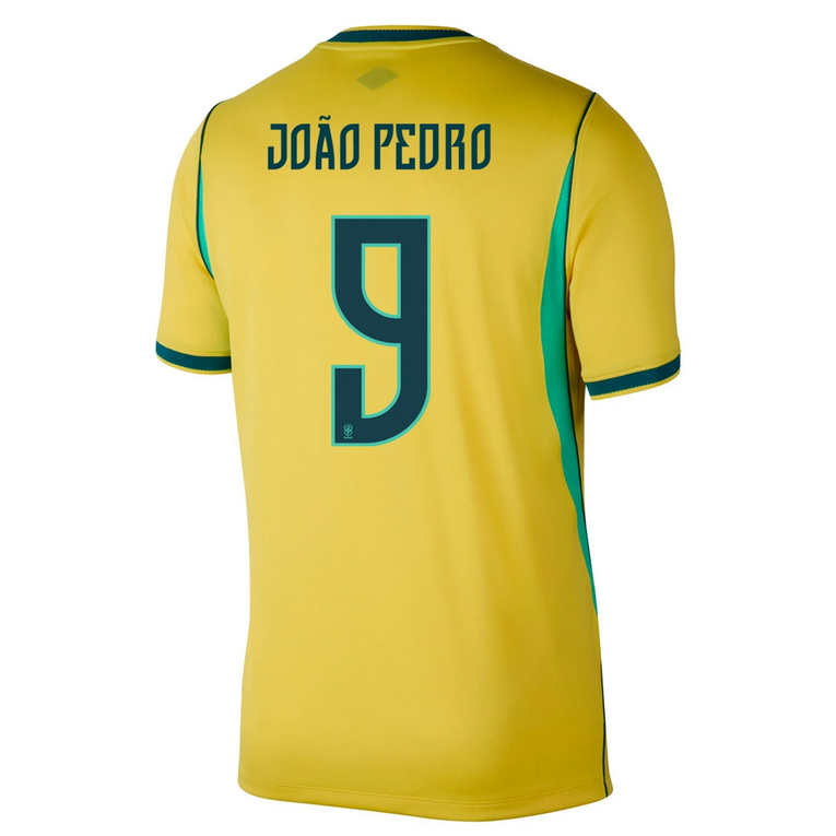 Brasilien Hemmatröja VM 2026 Herr – João Pedro #9 Fotbollströja 1 Brasilien Hemmatröja VM 2026 Herr – João Pedro #9 Fotbollströja