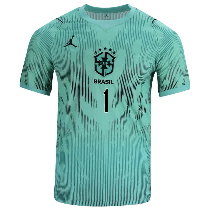 Brasilien Målvaktströja Borta VM 2026 Herr Alisson Becker #1 Fotbollströja 2 Brasilien Målvaktströja VM 2026 Herr Alisson Becker #1 Fotbollströja