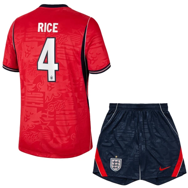England Bortaställ VM 2026 Barn – Declan Rice #4 Fotbollströja