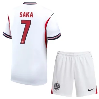 England Hemmaställ VM 2026 Barn – Bukayo Saka #7 Fotbollströja