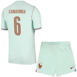 Frankrike Bortaställ VM 2026 Barn – Eduardo Camavinga #6 Fotbollströja