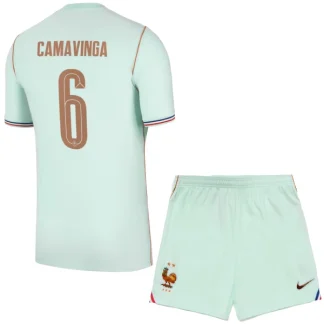 Frankrike Bortaställ VM 2026 Barn – Eduardo Camavinga #6 Fotbollströja