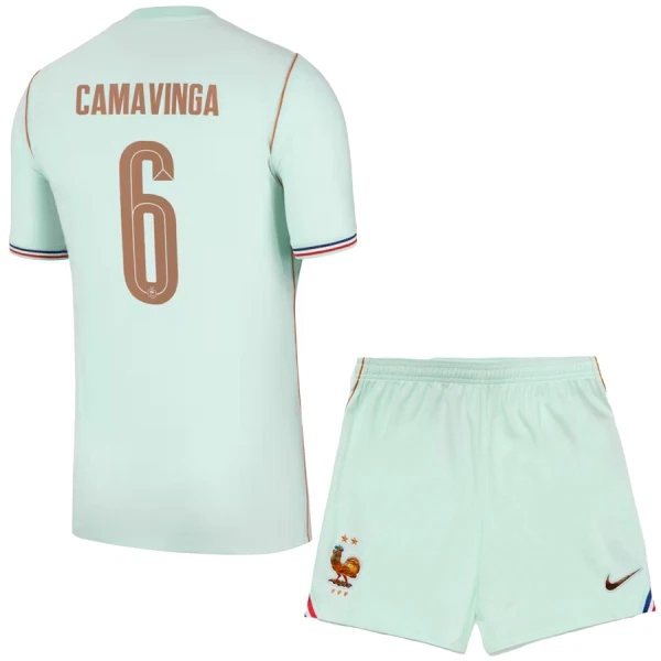 Frankrike Bortaställ VM 2026 Barn – Eduardo Camavinga #6 Fotbollströja