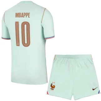 Frankrike Bortaställ VM 2026 Barn – Kylian Mbappé #10 Fotbollströja