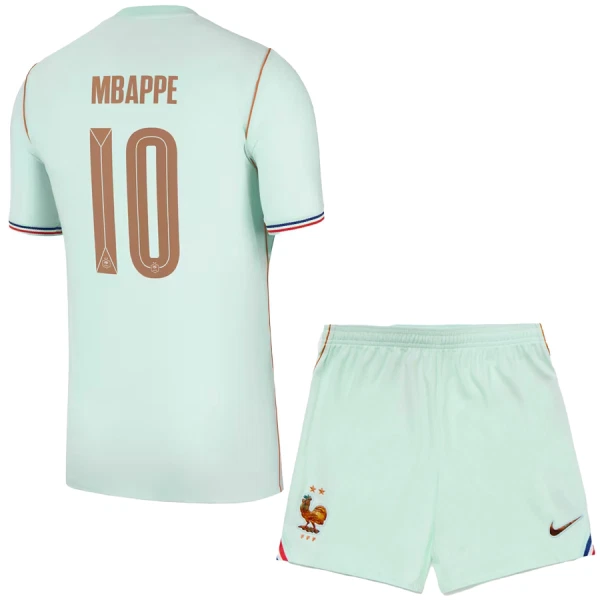 Frankrike Bortaställ VM 2026 Barn – Kylian Mbappé #10 Fotbollströja
