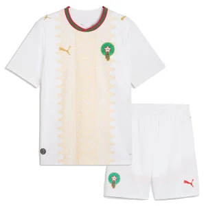 Marocko Bortaställ VM 2026 Barn Kortärmad Fotbollströja + Shorts