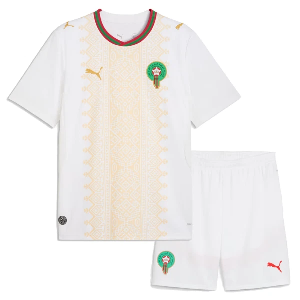 Marocko Bortaställ VM 2026 Barn Kortärmad Fotbollströja + Shorts