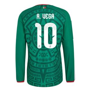 Mexiko Hemmatröja VM 2026 Alexis Vega #10 Herr Långärmad Fotbollströja