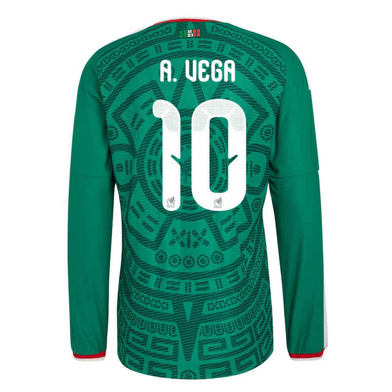Mexiko Hemmatröja VM 2026 Alexis Vega #10 Herr Långärmad Fotbollströja