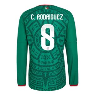 Mexiko Hemmatröja VM 2026 Carlos Rodríguez #8 Herr Långärmad Fotbollströja