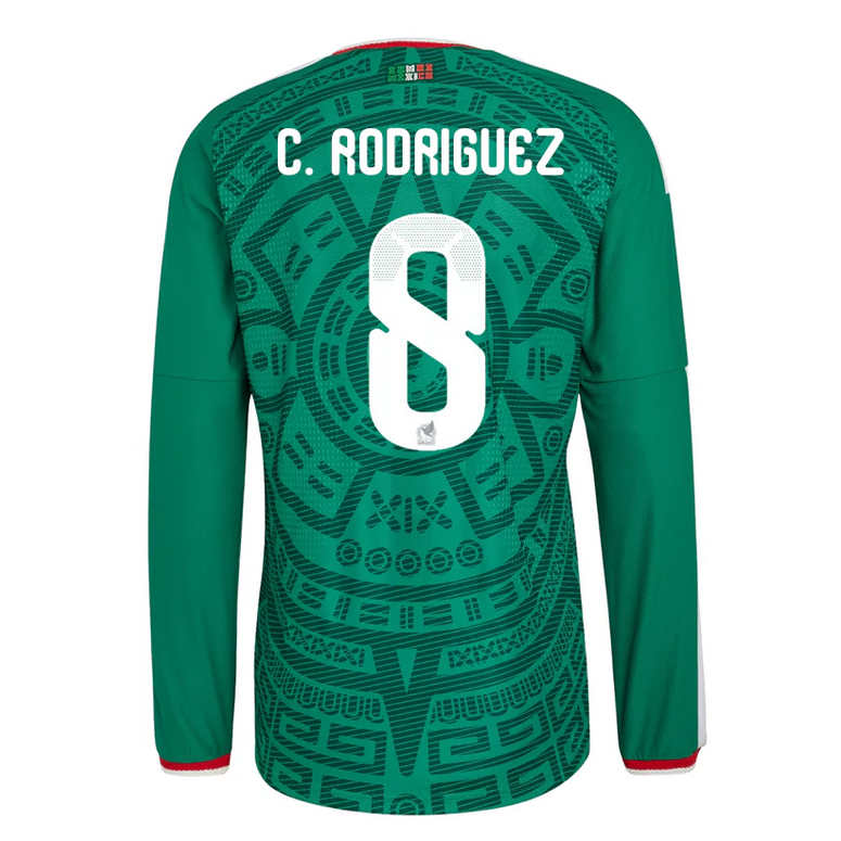 Mexiko Hemmatröja VM 2026 Carlos Rodríguez #8 Herr Långärmad Fotbollströja 1 Mexiko Hemmatröja VM 2026 Carlos Rodríguez #8 Herr Långärmad Fotbollströja