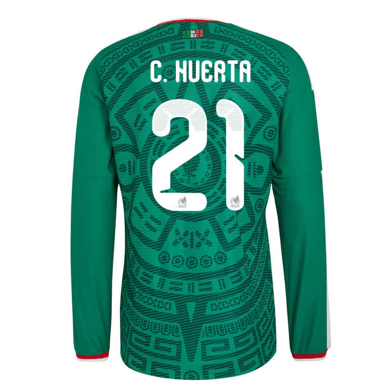 Mexiko Hemmatröja VM 2026 César Huerta #21 Herr Långärmad Fotbollströja 1 Mexiko Hemmatröja VM 2026 César Huerta #21 Herr Långärmad Fotbollströja