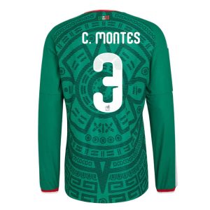 Mexiko Hemmatröja VM 2026 César Montes #3 Herr Långärmad Fotbollströja