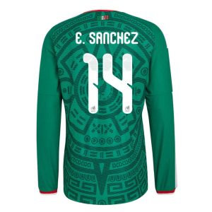 Mexiko Hemmatröja VM 2026 Érick Sánchez #14 Herr Långärmad Fotbollströja
