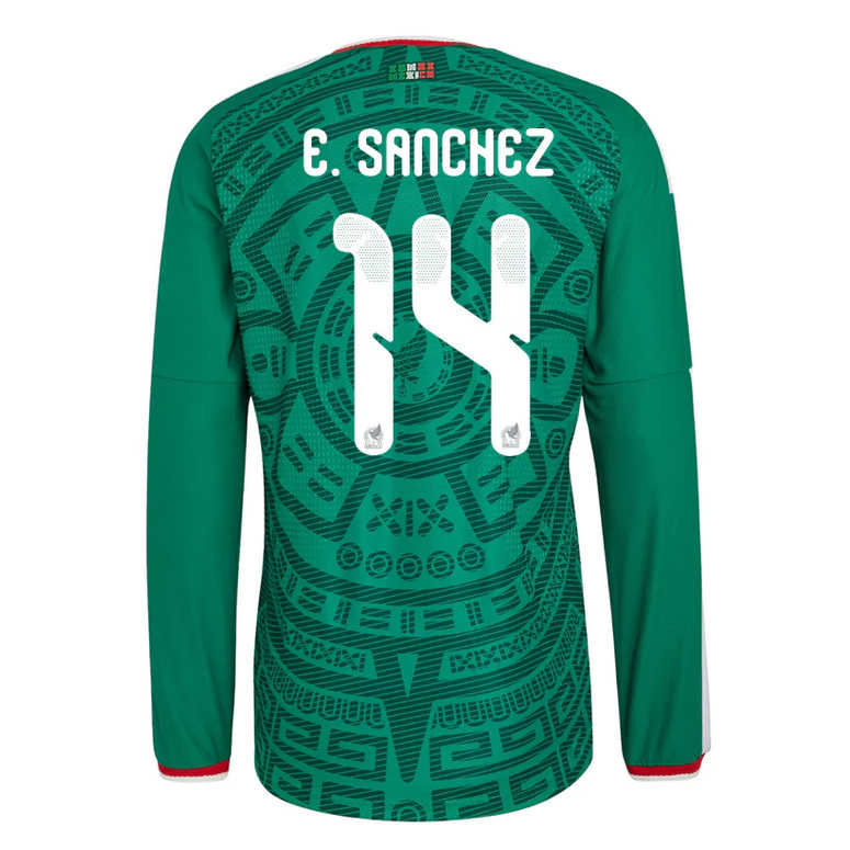 Mexiko Hemmatröja VM 2026 Érick Sánchez #14 Herr Långärmad Fotbollströja