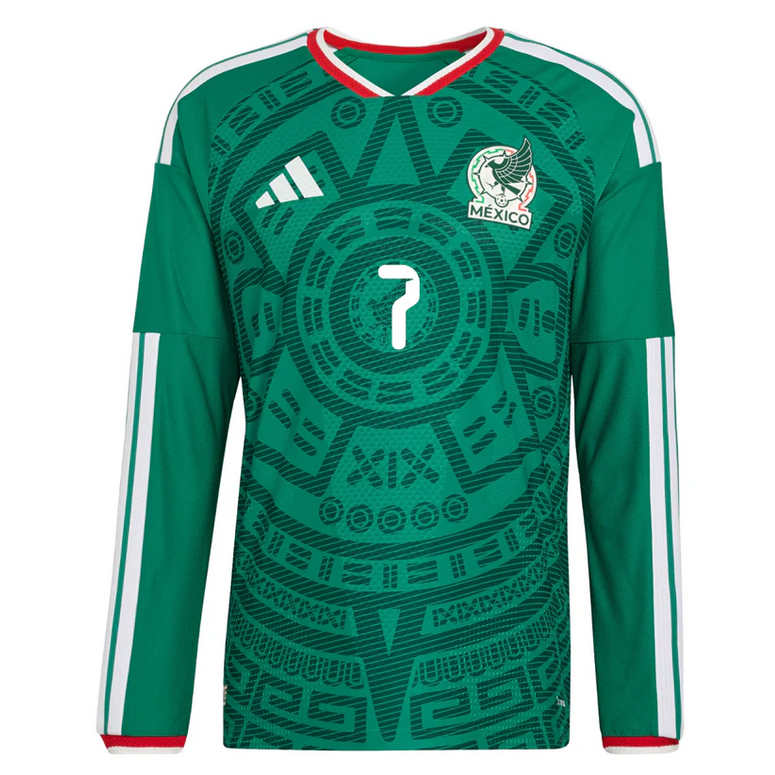 Mexiko Hemmatröja VM 2026 Gilberto Mora #7 Herr Långärmad Fotbollströja