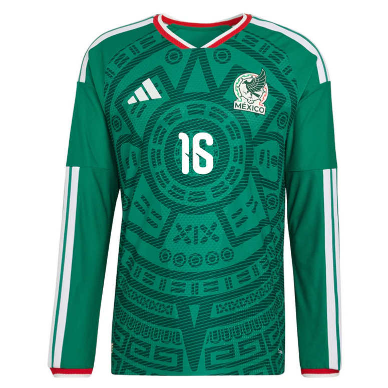 Mexiko Hemmatröja VM 2026 Héctor Herrera #16 Herr Långärmad Fotbollströja 2 Mexiko Hemmatröja VM 2026 Héctor Herrera #16 Herr Långärmad Fotbollströja