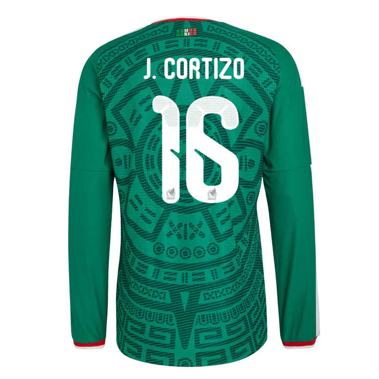 Mexiko Hemmatröja VM 2026 Jordi Cortizo #16 Herr Långärmad Fotbollströja 1 Mexiko Hemmatröja VM 2026 Jordi Cortizo #16 Herr Långärmad Fotbollströja