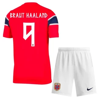 Norge Hemmaställ VM 2026 Barn – Erling Haaland #9 Landslagströja