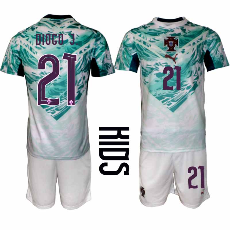 Portugal Bortaställ VM 2026 Barn – Diogo Jota #21 Fotbollsset Tröja & Shorts 1 Portugal Bortaställ VM 2026 Barn – Diogo Jota #21 Fotbollsset Tröja & Shorts
