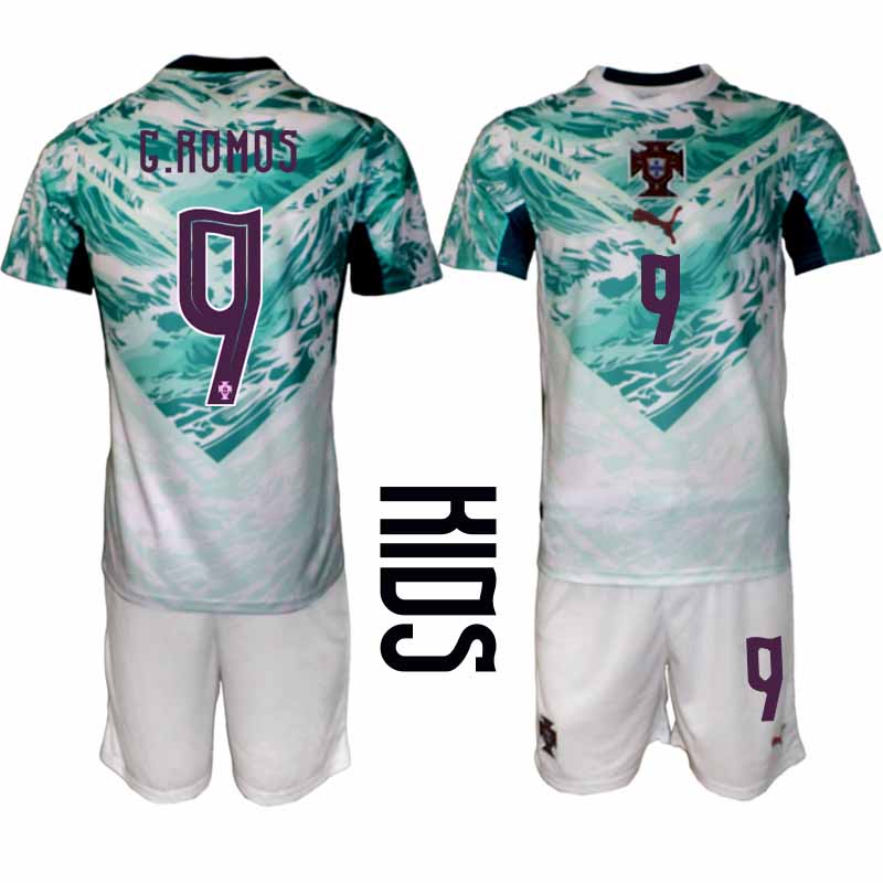 Portugal Bortaställ VM 2026 Barn – Gonçalo Ramos #9 Fotbollsset Tröja & Shorts 1 Portugal Bortaställ VM 2026 Barn – Gonçalo Ramos #9 Fotbollsset Tröja & Shorts