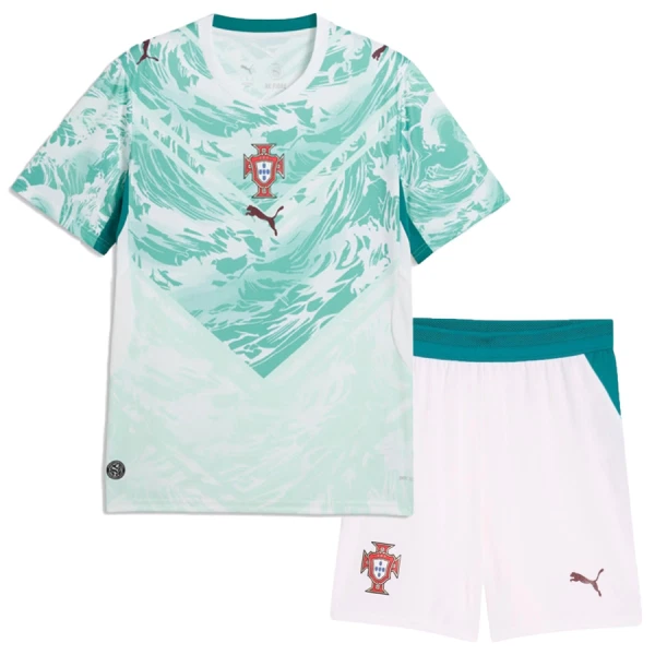 Portugal Bortaställ VM 2026 Barn Kortärmad Fotbollströja + Shorts 1 Portugal Bortaställ VM 2026 Barn Kortärmad Fotbollströja + Shorts