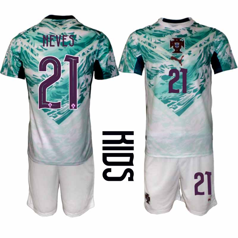 Portugal Bortaställ VM 2026 Barn – Rúben Neves #21 Fotbollsset Tröja & Shorts Portugal Bortaställ VM 2026 Barn – Rúben Neves #21 Fotbollsset Tröja & Shorts