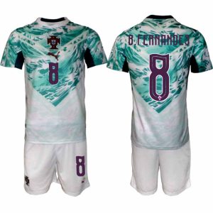 Portugal Bortaställ VM 2026 Herr – Bruno Fernandes #8 Fotbollsset Tröja & Shorts