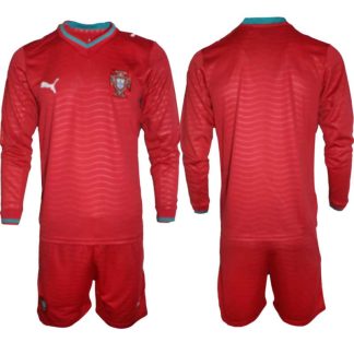 Portugal Landslagströja VM 2026 Hemmaställ Herr – Långärmad Fotbollströja + Shorts