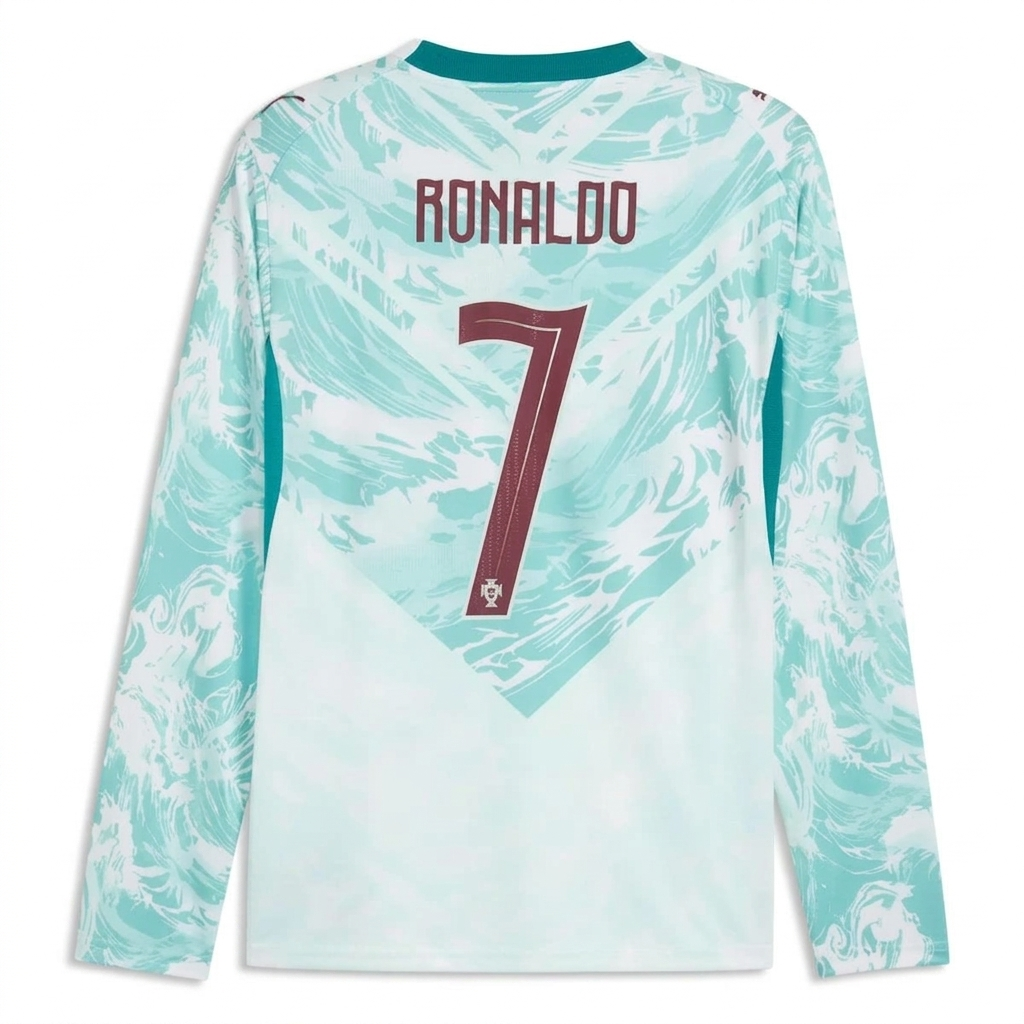 Portugal VM 2026 Bortatröja Herr Cristiano Ronaldo #7 Långärmad Fotbollströja