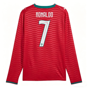 Portugal VM 2026 Hemmatröja Herr Cristiano Ronaldo #7 Långärmad Fotbollströja