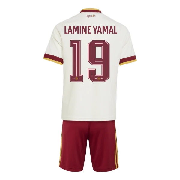 Spanien Bortaställ VM 2026 Barn – Lamine Yamal #19 Fotbollströja Spanien Bortaställ VM 2026 Barn – Lamine Yamal #19 Fotbollströja